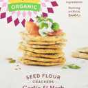 Simple Mills Organic Seed Crackers, Garlic & Herb - Gluten Free, Vegan, Healthy Snacks, Paleo Friendly, 4.25 Ounce (Pack of 1)
