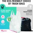 Hippo Sak - Plant Based Tall Kitchen Garbage Bags with Ergonomic Handles - 13 Gallon Trash Bags - Recyclable & Eco Friendly - Super Strong and Leak Proof Tall Kitchen Trash Bags (90 Count)