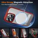 SPIDERCASE Magnetic for iPhone 16 Pro Case, with 2 Pcs [Tempered Glass Screen Protector] [ Military Grade Drop Protection] Invisible Kickstand Slim Case for iPhone 16 Pro 6.3", Red
