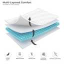 LUX Dcor Queen Mattress Pad - Quilted Elastic Fitted Mattress Cover Protector Upto 16 Inches Deep Pocket - Soft Breathable Noiseless Mattress Topper (Grey 60 X 80)
