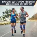 2 x APEXUP Compression Knee Brace for Women, Copper Compression Sleeve for Knee Support, Arthritis Pain Relief, Meniscus Tear, ACL, Running (Medium, Yellow+Black)