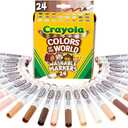Crayola Colors of The World Markers (24 Count), Skin Tone Markers for Kids, Coloring Book Supplies, Skin Colored Markers, Gifts for Kids