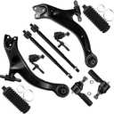 SCITOO 10pcs Front Suspension Kit Lower Control Arm And Ball Joints Inner Outer Tie Rod Ends w/Boots Fit 1998-2004 for Toyota Avalon for Sienna for Toyota Solara
