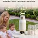 Portable Bottle Warmer for Travel, Fast Baby Bottle Warmer Portable with Precise Temperature Control, 17 OZ Milk Warmer, Leak-Proof Cordless Breastmilk Warmer, Fits Most Baby Bottles for On the Go