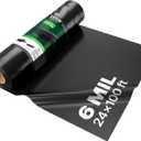 VEVOR 24' x 100' Plastic Sheeting Heavy Duty, 6 Mil Thick Plastic Sheeting Roll, Plastic Drop Cloth Painters Tarp, Polyethylene Covering for Crawl Space Vapor Barrier, Multi-Purpose, Black