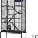 VEVOR 69" Rolling Metal Ferret Cage, Large 4-Tier Cage, Small Animal Cage with Ramps & Tray, Easy to Set up for Pet Mice, Hamster, Guinea Pig, Chinchilla, Squirrel, Hedgehogs, Bunny