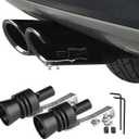 2PCS Car Turbo Whistle, Aluminum Alloy Universal Turbo Whistle, XL Size Aluminum Alloy Universal Turbo Sound Exhaust Muffler Pipe Whistle Car Roar Make (Black)