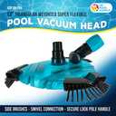 U.S. Pool Supply Professional 13" Triangular Weighted Super Flexible Swimming Pool Vacuum Head with Side Brushes, Swivel Connection - Above-Ground & Inground Swimming Pools, Secure Lock Pole Handle