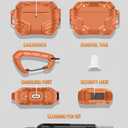 MOBOSI for AirPods Pro 3 Case with Lock, Compatible with AirPod 3rd Gen Cover [Fit for MagSafe], Military Grade Hard Shell for iPods Pro3 with Cleaner Kit & Keychain for Men(2025), Orange