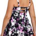 Aqua Eve Women Plus Size Tankini Swimsuits with Shorts Bathing Suits Two Piece Swimwear (Black, L)