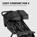 Baby Jogger® City Tour 2 Side by Side Double Stroller, Compact Twin Stroller Design, Easy-To-Maneuver, Fits Through Standard Doorways, Compact One-Step Fold Design, Baby Travel Essential, Pitch Black