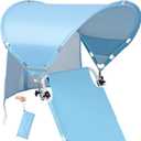 XL Universal Wind-Resistant Chair Umbrella Canopy, Extra Large Foldable UPF 50+ Sun Shade Attachment with Adjustable Clamp, Fits Most Beach, Camping, Lawn, Sports, Zero Gravity Chairs, Patented