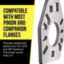 Mission Automotive Pinion Flange Holding Tool - Stainless Steel, Silver Powder Coated, 2x 1/2 In Square Sockets