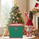 Christmas Ornament Storage Box with Dividers 4 Removable Trays Christmas Storage Container Store Up to 64 Holiday Ornaments 3 Inch Christmas Ball Storage Container Bins for Xmas Decorations (Green)