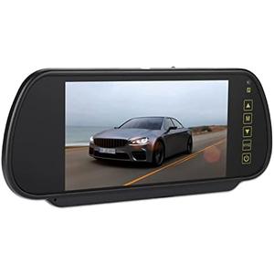 Wendry LCD Car Display,Av1 Video Interface,AV2 Video Interface,Wide Voltage Setting,Short-Circuit for 7inch Car Rearview Mirror LCD Auto Dimming Monitor Rear View Camera with