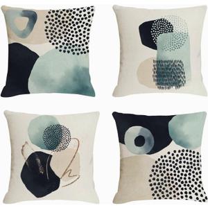 Jartinle Boho Abstract Pillow Covers 18x18 Set of 3 Mid Century Modern Throw Pillow Covers Geometric Pillow Covers for Outdoor Couch Sofa Minimalist Home Decor
