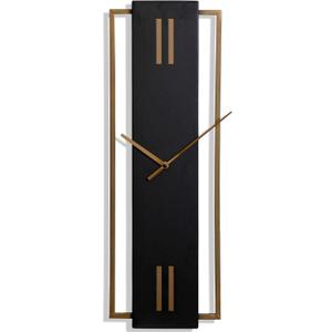 Collective Design Slim Time - Mid Century Metal Wall Clock - 8in w X 24in ht X 1in d