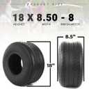 (2-Pack) 18x8.50-8 Tires - 4ply Durable Tubeless Tires for Golf Carts, Traction, Turf Saver Tread, and Fit as Replacement Outdoor Power Equipment Mower Tires