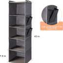 BOOMIBOO Hanging Closet Organize and Shelves5-Hanging Shelf with 2 Side PocketsStorage Foldable Grey