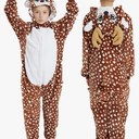 Deer Onesie Kids Reindeer Costume Girls Animal Pajamas Halloween Christmas Cosplay Party, 120
