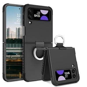 GUAGUA Compatible with Samsung Galaxy Z Flip 3 Case 5G 6.7 Inch Hybrid 2 in 1 Hard PC Soft TPU Heavy Duty Rugged Shockproof Full-Body Protective Phone Cover for Samsung Z Flip3, Black