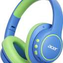 acer Kids Bluetooth Headphones, Over Ear Headphone for Kids with Mic, 75H Playtime, 85dBA Safe Volume, Bluetooth 6.0, USB C Fast Charging, Toddler Headphones for iPad/Tablet/Travel/School-Blue Green