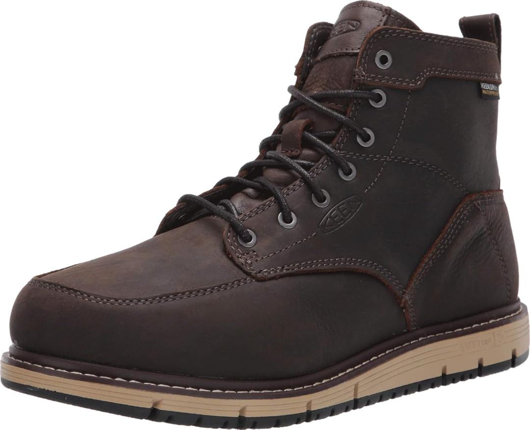 KEEN Utility Men's San Jose 6" Alloy Toe Waterproof Wedge Work Boots (11D, Cascade Brown/Black)