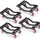 Car Wheel Dollies Set of 4, 6000 lbs Capacity Heavy Duty Wheel Dolly, High-Tensile Steel Construction for Moving Cars, SUVs, Trailers, Motorcycles & Boats 17.5 x 11.5inch