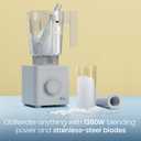 Chefman Obliterator 48 oz Countertop Blender for Smoothies, 1380W Motor to Crush Ice, Nuts, and Frozen Fruit with Stainless Steel Blade, Auto Blend Function, Includes Tamper and Scraper - CONCRETE