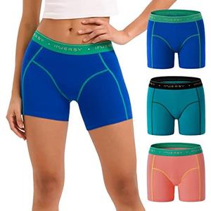 INNERSY Women's 4" Inseam Boxers Briefs Cotton Boyshorts Underwear Ladies Panties 3-Pack XXL