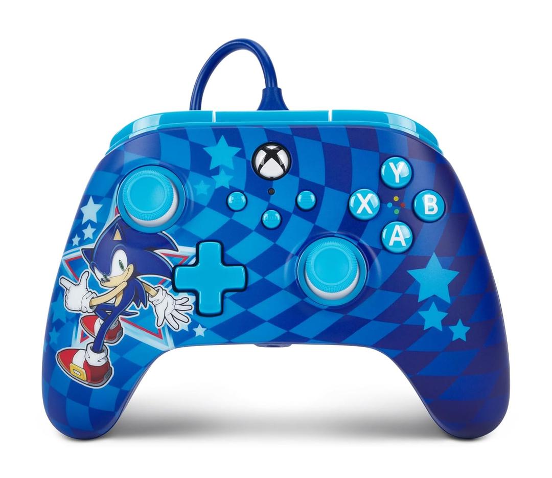 PowerA Advantage Wired Controller for Xbox Series X|S - Sonic Style, Sonic Xbox Controller with Detachable 10ft USB-C Cable, Mappable Buttons, Trigger Locks and Rumble Motors, Officially Licensed for Xbox