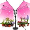 Grow Lights for Indoor Plants, Six Head Plant Light with Full Spectrum, LED Grow Lamps for Seed Starting with Adjustable Gooseneck, Suitable for Flowers Vegetables