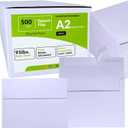 500 Pcs Bulk A2 Invitation Envelopes in White Peel & Press Self Seal 4 3/8 x 5 3/4 Square Flap Envelopes RSVP Return Envelopes 95lb. for Announcement Mailing 4x5 Greeting Cards Photo 1/4 Fold Cards