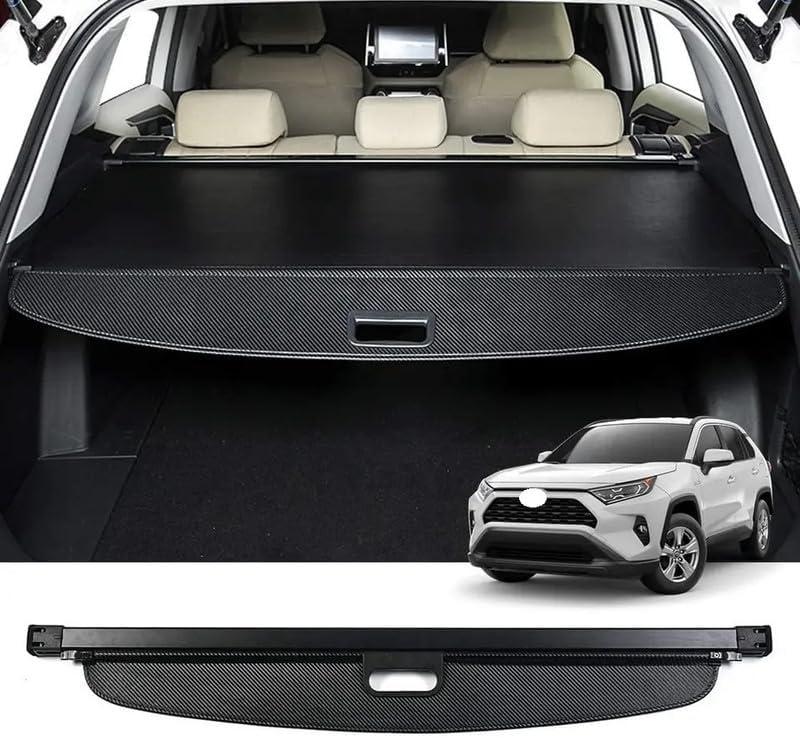 Retractable Cargo Cover Compatible with Volkswagen VW Atlas 2018-2025 Trunk Shielding Security Shade Privacy Screen Tonneau Luggage Cargo Organizers (Carbon Fiber Texture)