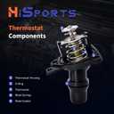 HiSport Engine Coolant Thermostat Housing Assembly - Compatible with Acura TSX 2009-2014 | Honda Crosstour 2013-2015 Accord 2003-2012 Element 2003-2011 - Replace 19301RAAA02