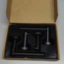 Toilet Paper Holder Bathroom Double Post Pivoting Tissue Roll Holder Stainless Steel and Zinc Alloy Wall Mount Detachable (Matte Black, 2PC)