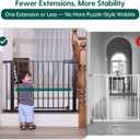 Babelio Baby Gate for Doorways and Stairs, 26-31" Pet Gate with Wide Walk Thru Door and Lock Indicator, No Drill Pressure Mounted Safety Gate with Double Lock and Self-Closing, Black