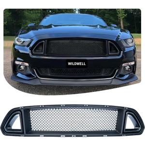WildWell Mustang Grill For Ford Mustang 2015-2017 Front Upper Hood Grill Mesh Style Black