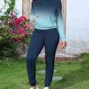 HBQ Two Piece Outfits For Women Casual Long Sleeve Hoodie Sweatshirts Jogger Sweatpants Tracksuit Sweatsuit Lounge Sets (XXL)