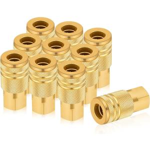 1/4 quick connect fittings,Industrial Air Coupling 10 Pcs, 1/4" Basic Flow Quick Connect Air Coupler, Brass Air Compressor Accessories Fitting,Hose Quick Connect Fitting