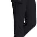 Womens Hiking Pants Lightweight Joggers High Waist Quick Dry Travel Zipper Pockets Athletic UPF 50+,3X-Large, 1_ Black