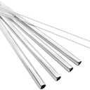 Super Big Drinking Straws Set 12" Extra Long 1/2" Extra Wide Reusable 304 Food-Grade 18/8 Stainless Steel for Frozen Drinks Boba Bubble Tea Smoothies and Shakes - Set of 4 with 2 Cleaning Brushes