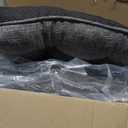 Quilmfoam 16.5"x15.5" Kitchen Chair Cushions Set of 4 for Dining Chair, Soft Tufted Non-Slip Memory Foam Seat Cushion with Ties for Indoor Kitchen Dining Furniture, Dark Grey