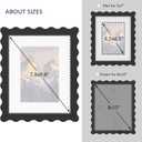 8x10 Wavy Picture Frame with Mat for 5x7, Real Glass and Wooden Frame - Tabletop or Wall Hanging Photo Frame(1 Pack, Black)
