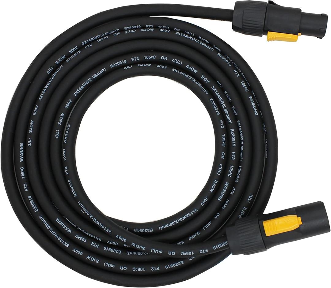 3Ft Professional Compatible powerCON True1 Male to Female Power True 14WAG Extension Cable Compatible with NAC3FX NAC3MX NAC3MPX NAC3FPX Series Power Connector(3-Ft, 1 Pack)