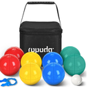 ropoda 90mm Bocce Ball Set, Lighter Bocce Ball for Beginners with 8 Balls, Pallino, Case and Measuring Rope for Backyard/Beach/Lawn, Composite Plastic for Kids Teens Beginners