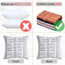 White Decorative Throw Pillow Covers Boho Cushion Covers Striped Pattern Farmhouse Pillow Covers 18x18 Square Country Throw Pillow Covers Set of 2 for Sofa Bed Living Room Home Decor