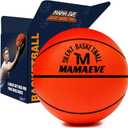 Silent Basketball Size 7-Size 5-Size 3, New Upgraded Weight Grooved Airless Indoor Basketball, Non-derforming Package, Real Feel & Bounce Like Official Ball, Quiet Dribbling Indoor Training (Orange)