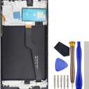 Full LCD Digitizer Touch Screen Assembly Replacement for Samsung Galaxy A10 SM-A105Fwith Screen Frame and Tool Kit Black 6.2"