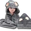 Spotted Play 3 Pack Hooded Baby Towels - 100% Muslin Cotton for Newborns, Infants, Toddlers - Large 32x32Inch Size - Highly Absorbent and Essential for Newborn Care, Green and Grey